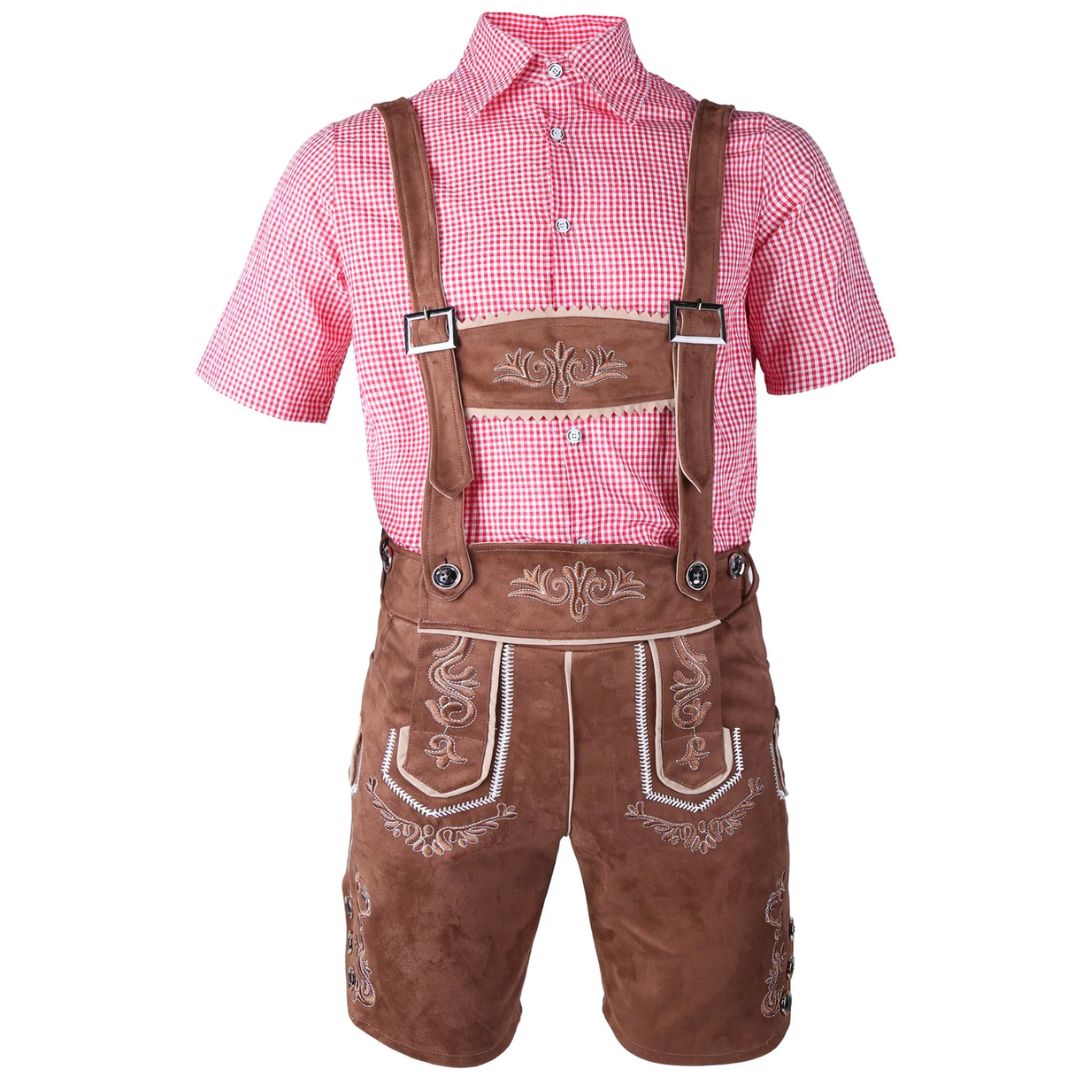 Traditionelles Herren-Lederhosen-Outfit mit Hosenträgern – ideal fürs Oktoberfest