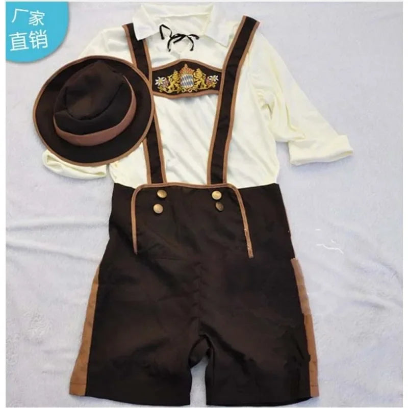 Bayerisches Herren-Kostüm mit Lederhose für das Oktoberfest