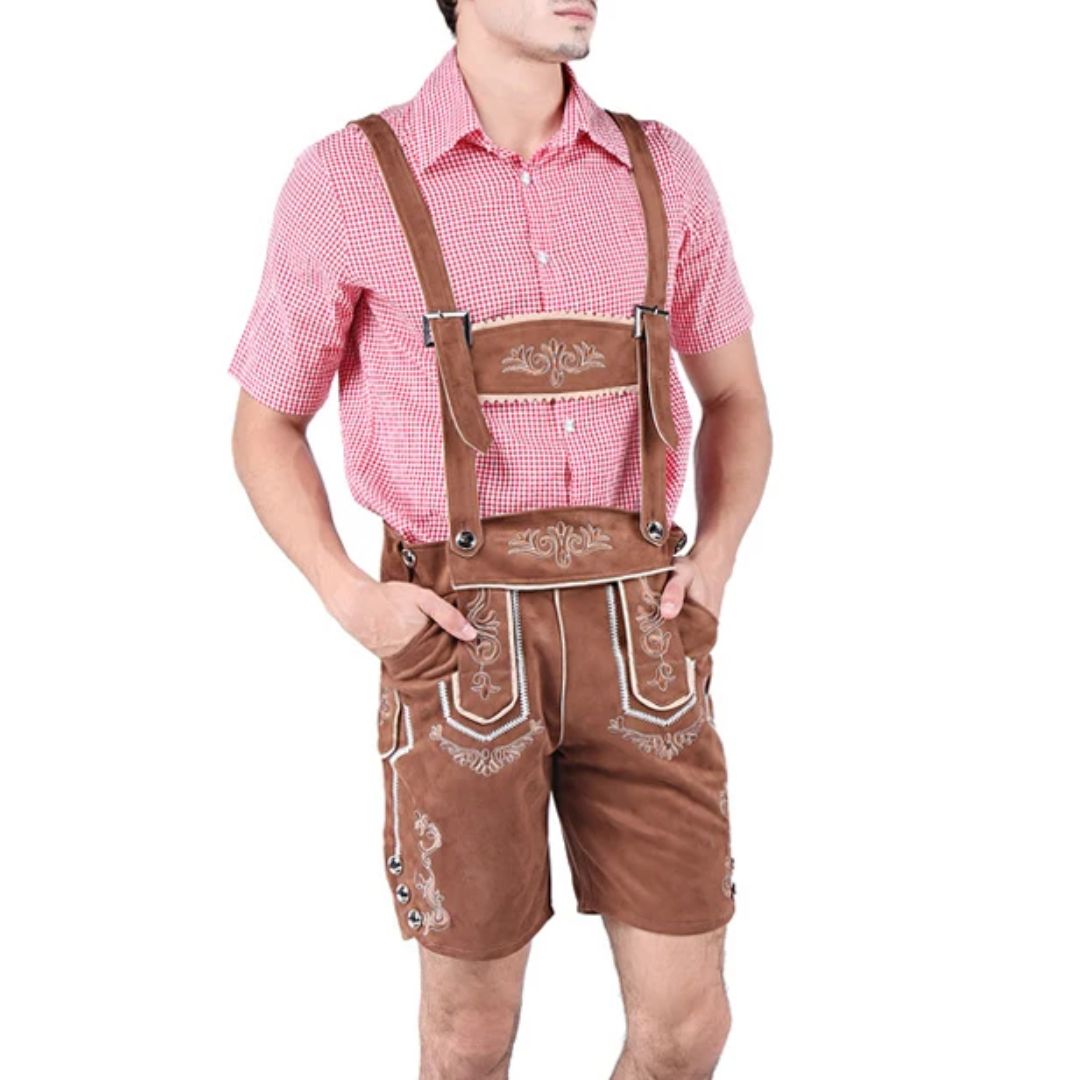 Traditionelles Herren-Trachtenkostüm mit kurzer Lederhose – ideal fürs Oktoberfest