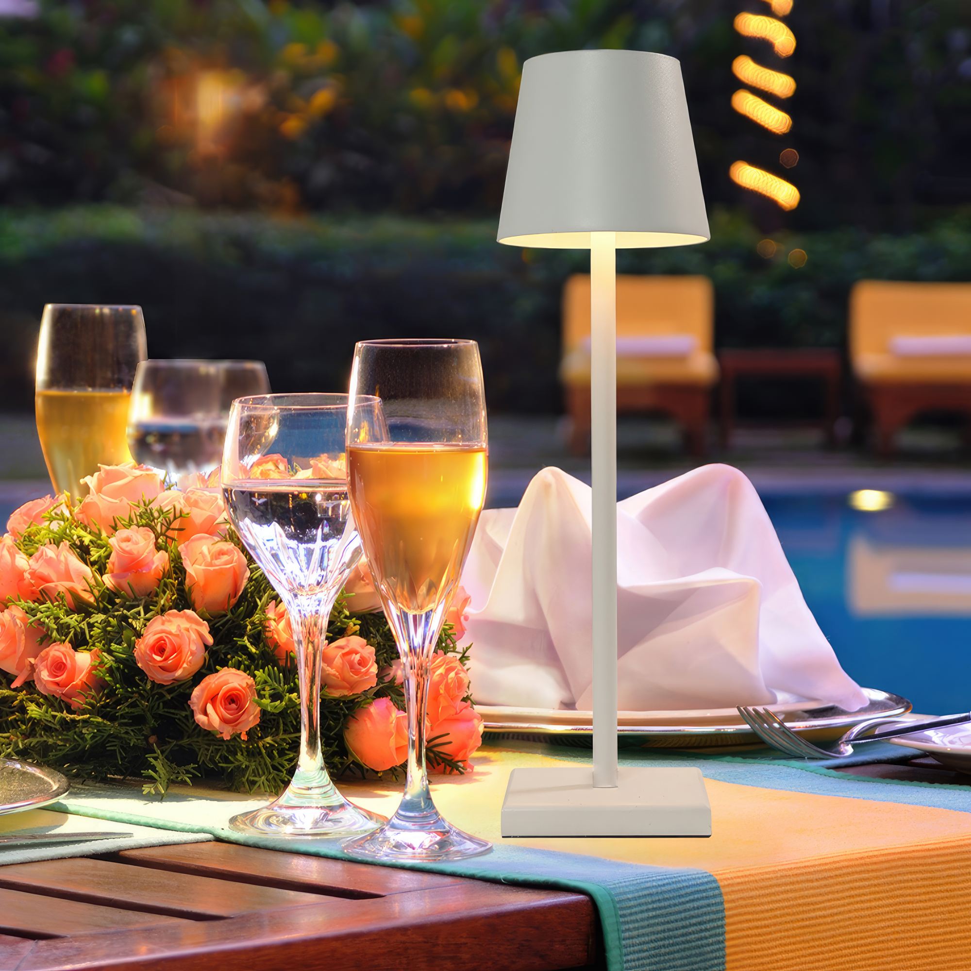 Rechargeable LED Table Lamp - Battery Operated Wireless Cordless Bedside Lamp