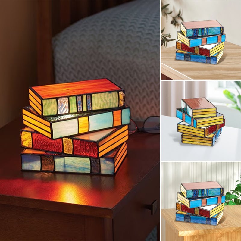 GlassNovel - Buntglas Bücher Lampe