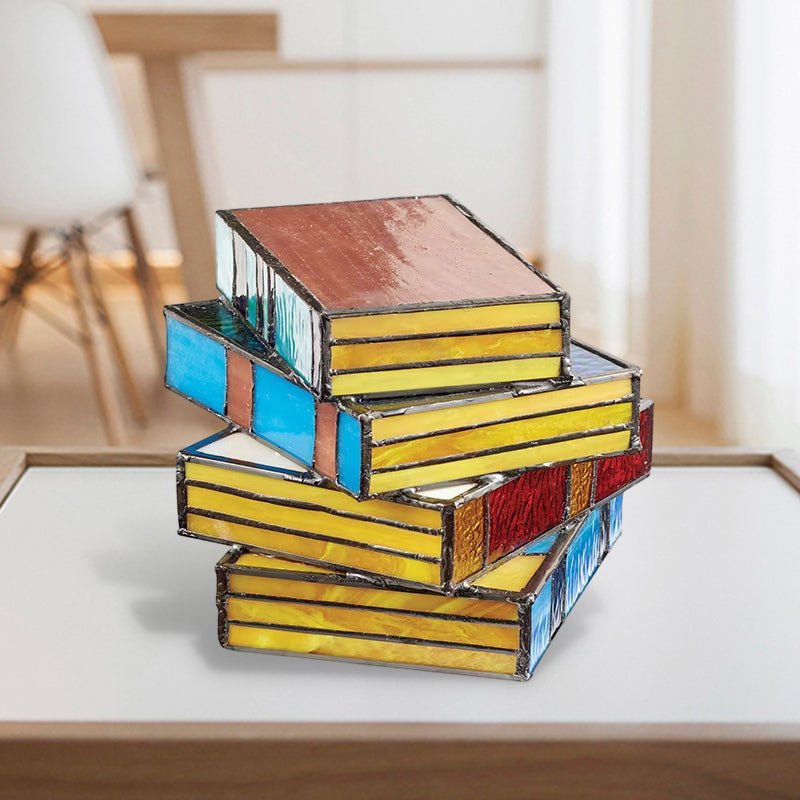 GlassNovel - Buntglas Bücher Lampe