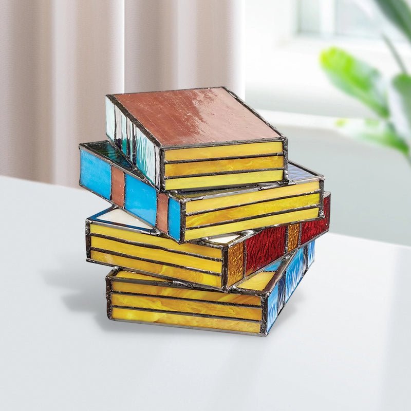 GlassNovel - Buntglas Bücher Lampe