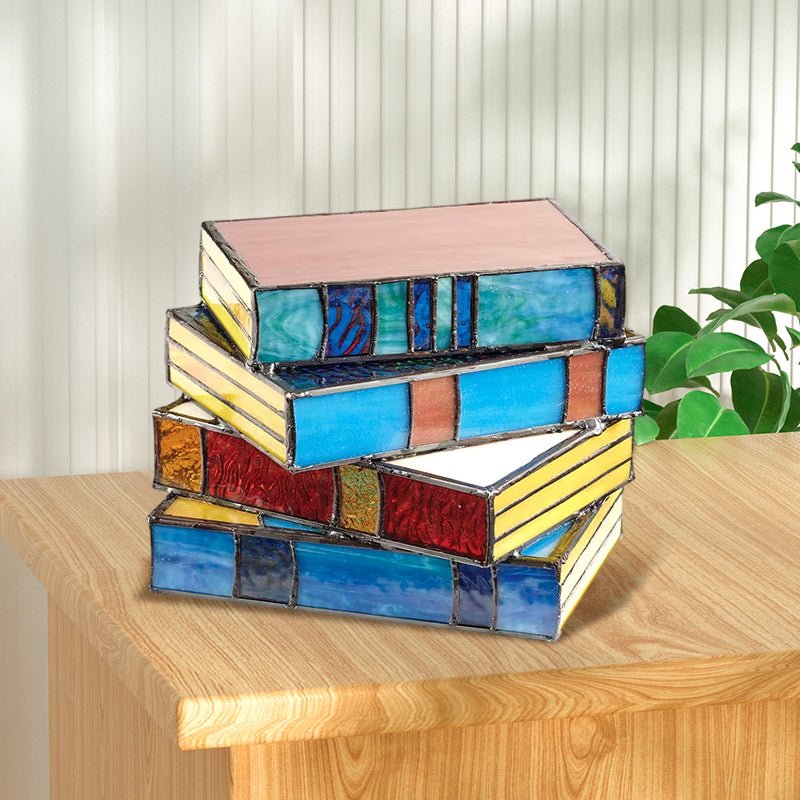 GlassNovel - Buntglas Bücher Lampe