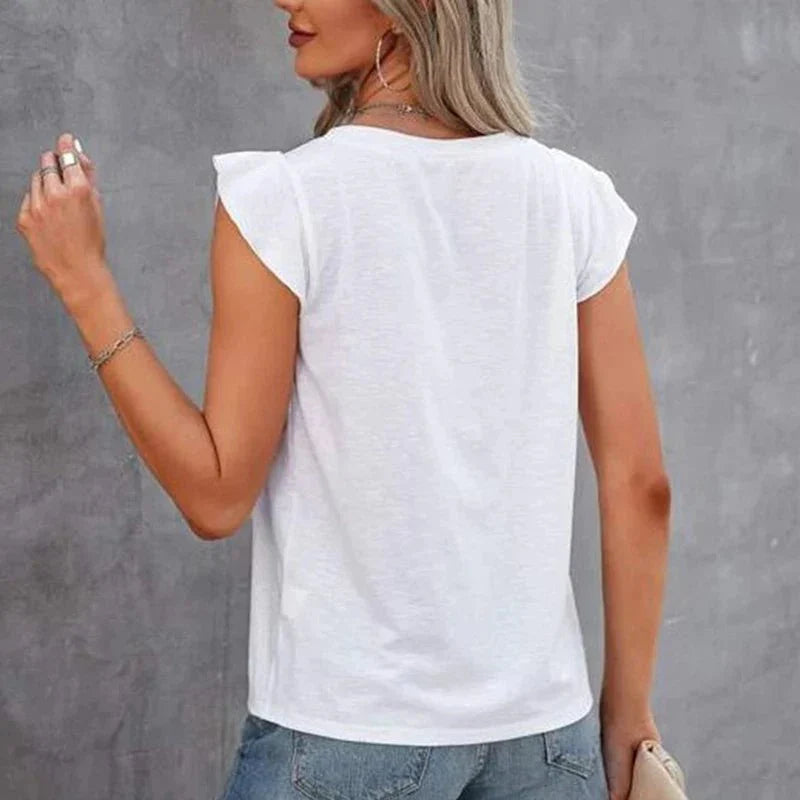 Damen ärmellose Bluse mit Spitze