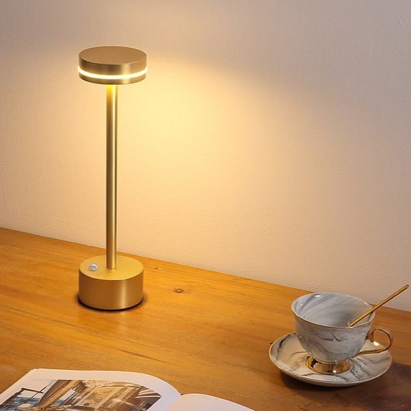 Kabellose LED-Tischlampe mit Touch & Dimmfunktion – tragbar, modern, rundes Design