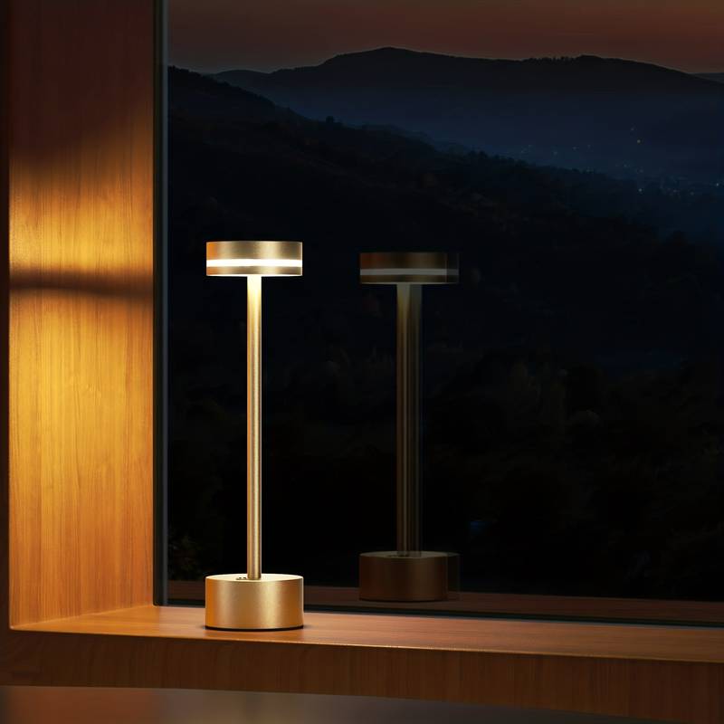 Kabellose LED-Tischlampe mit Touch & Dimmfunktion – tragbar, modern, rundes Design