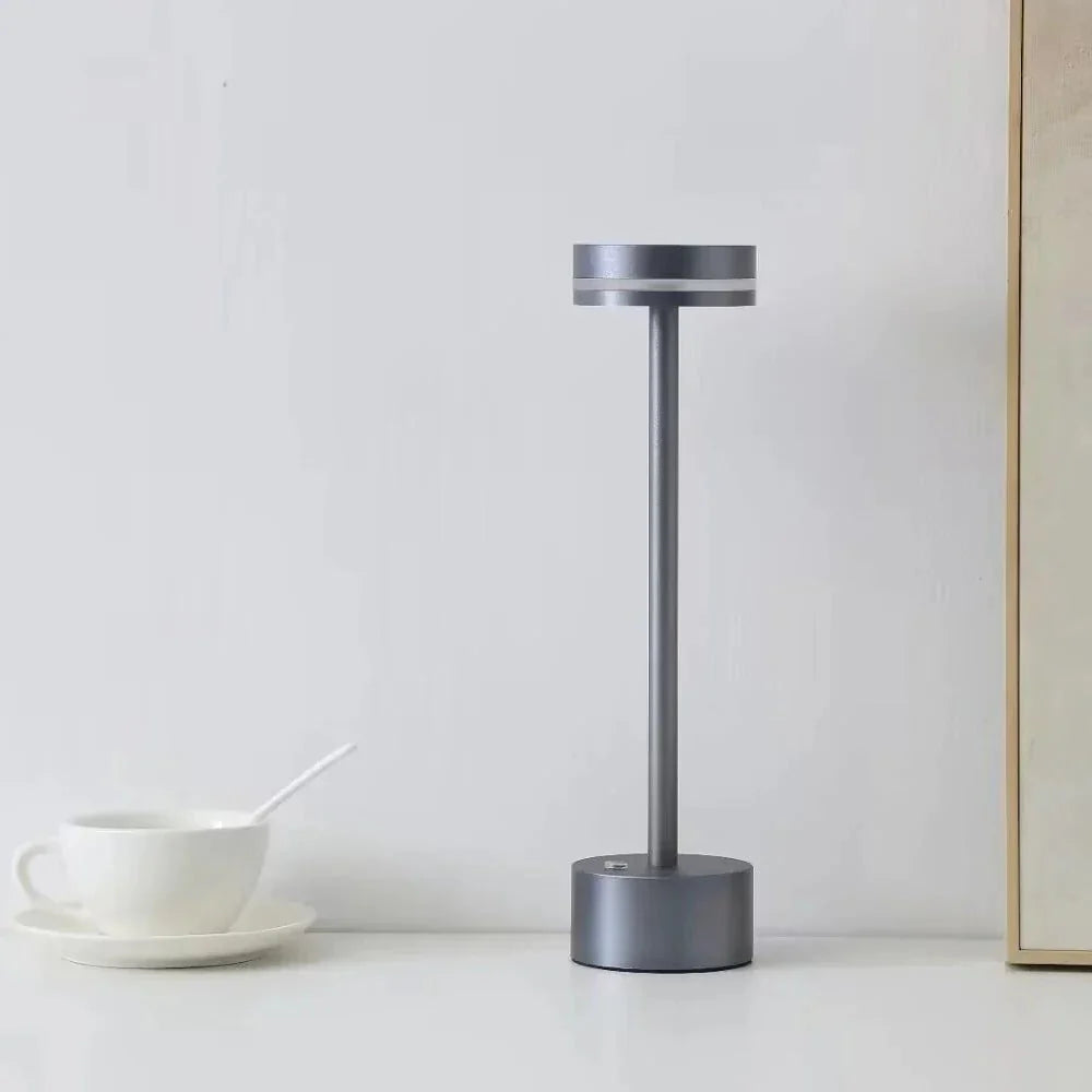Kabellose LED-Tischlampe mit Touch & Dimmfunktion – tragbar, modern, rundes Design