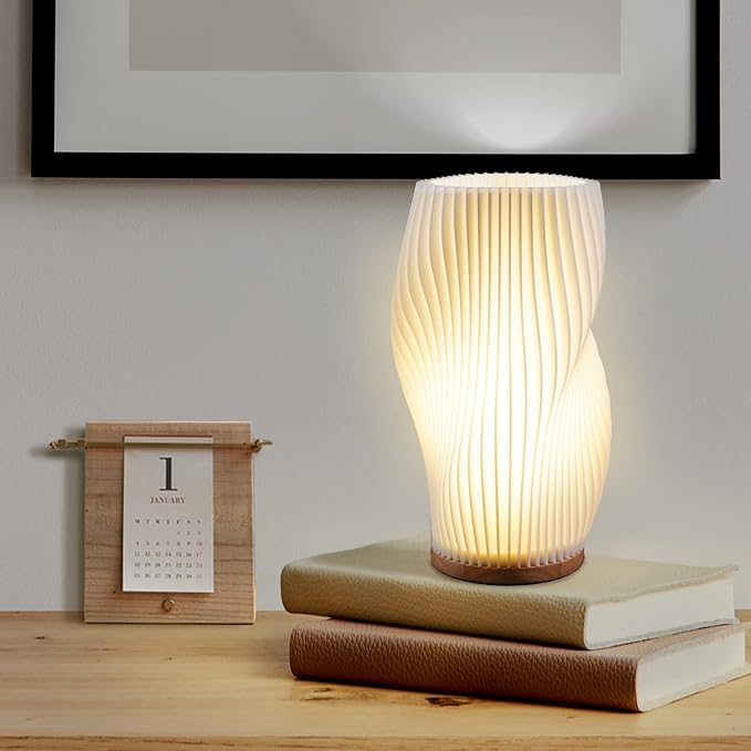 Kabellose Tischlampe mit wellenförmigem Design und sanftem Licht