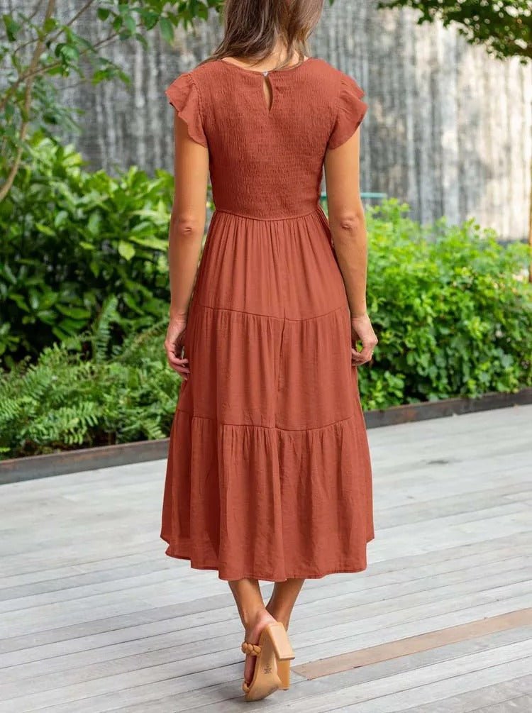 Boho Maxikleid mit Rüschenärmeln
