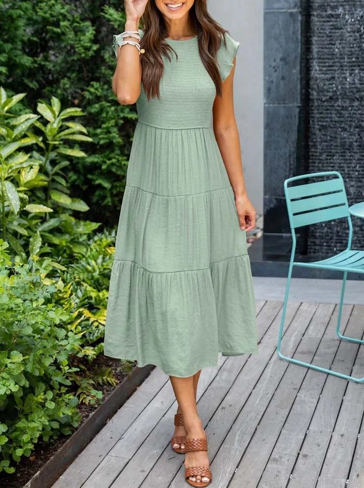 Boho Maxikleid mit Rüschenärmeln