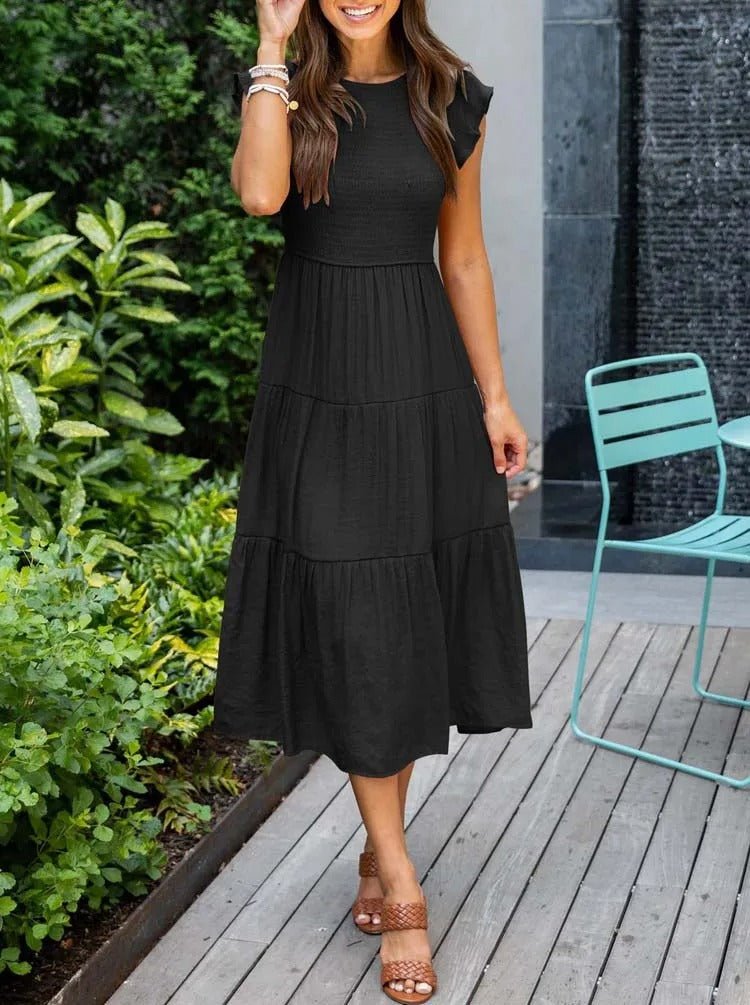 Boho Maxikleid mit Rüschenärmeln