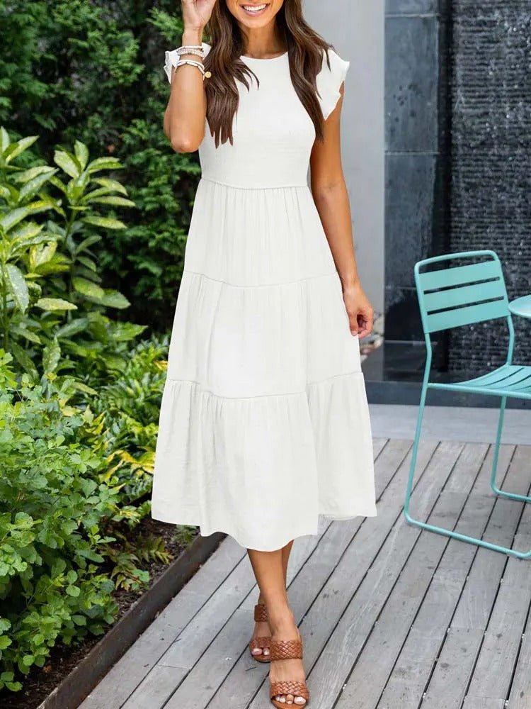 Boho Maxikleid mit Rüschenärmeln