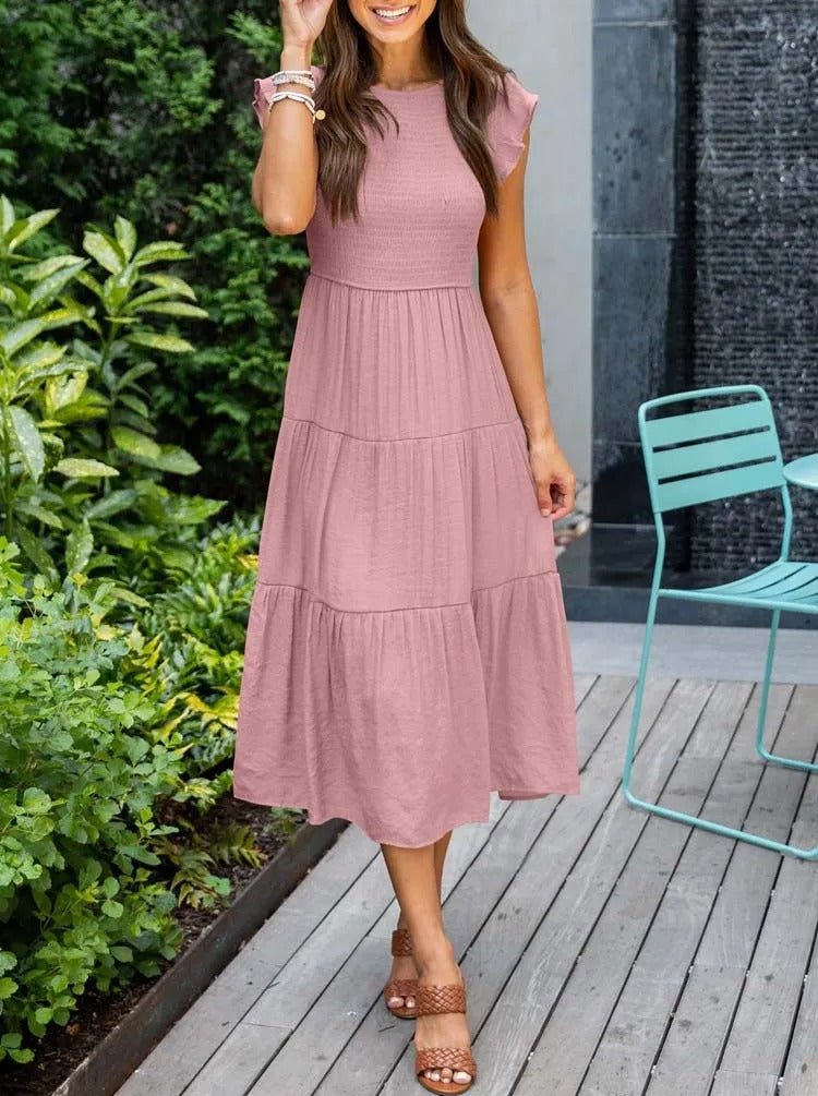 Boho Maxikleid mit Rüschenärmeln