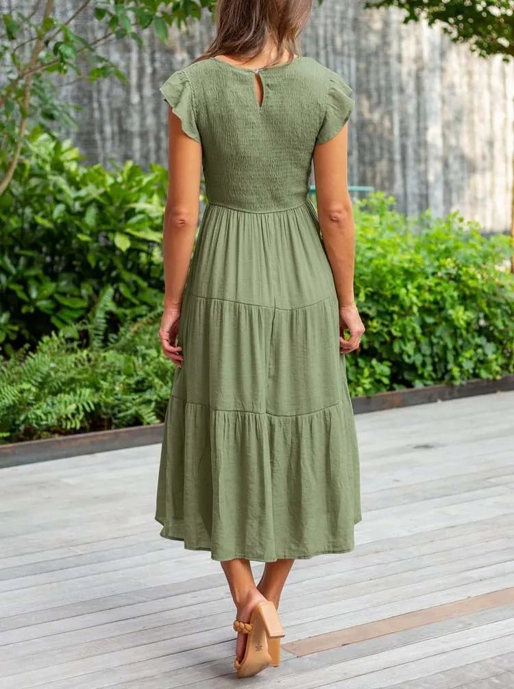 Boho Maxikleid mit Rüschenärmeln