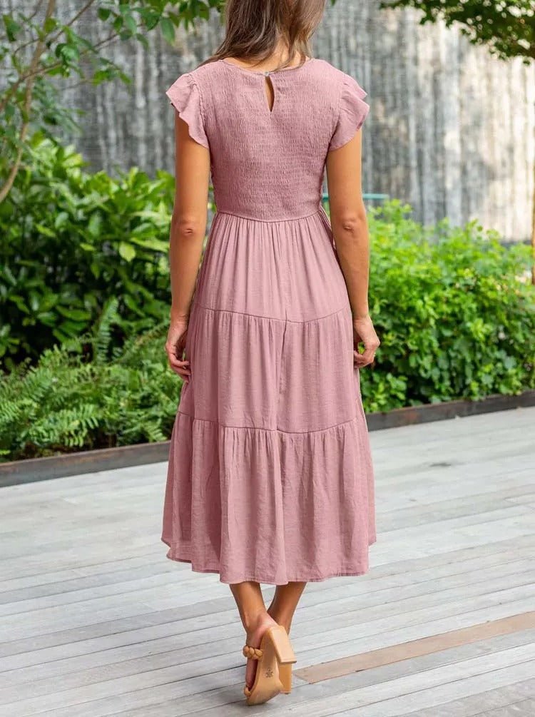 Boho Maxikleid mit Rüschenärmeln