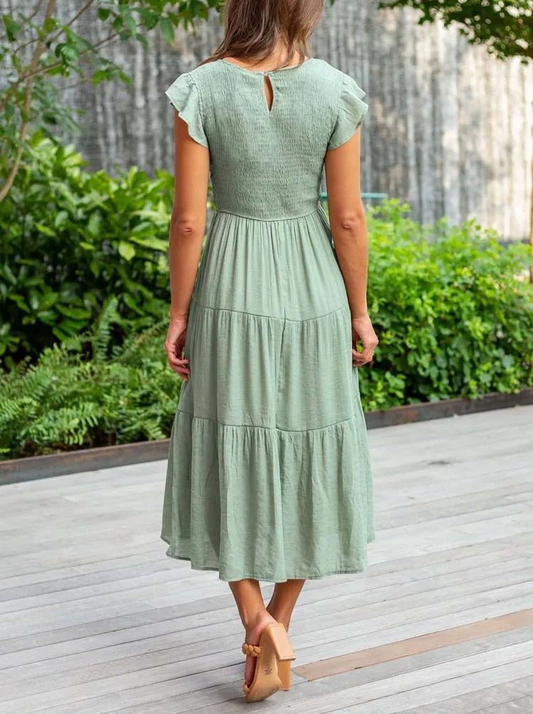 Boho Maxikleid mit Rüschenärmeln
