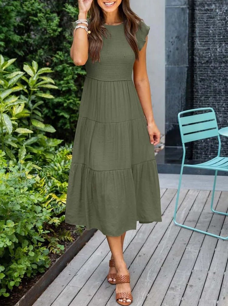 Boho Maxikleid mit Rüschenärmeln