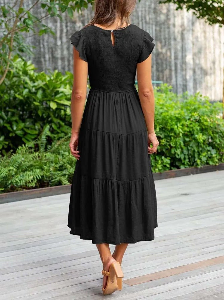 Boho Maxikleid mit Rüschenärmeln