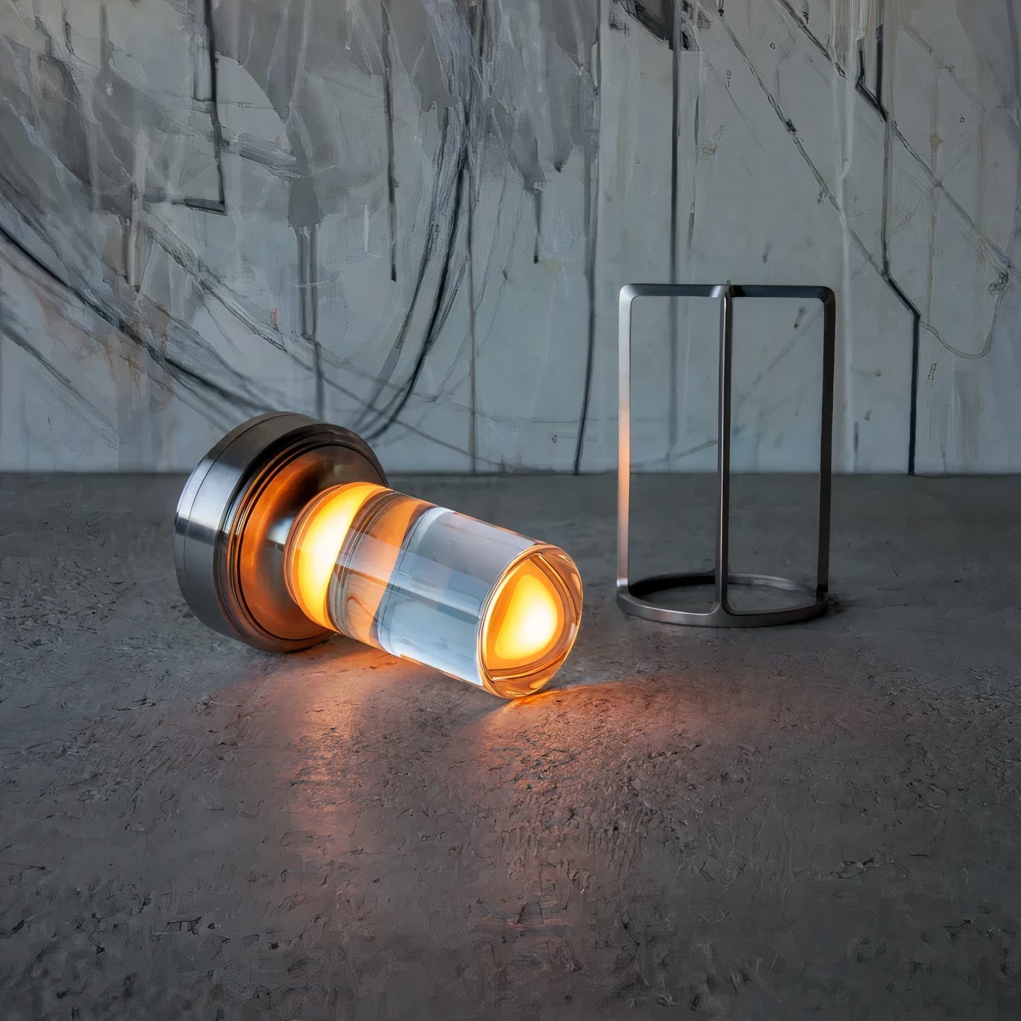Dimmbare Tischlampe mit handpoliertem Kristallglas