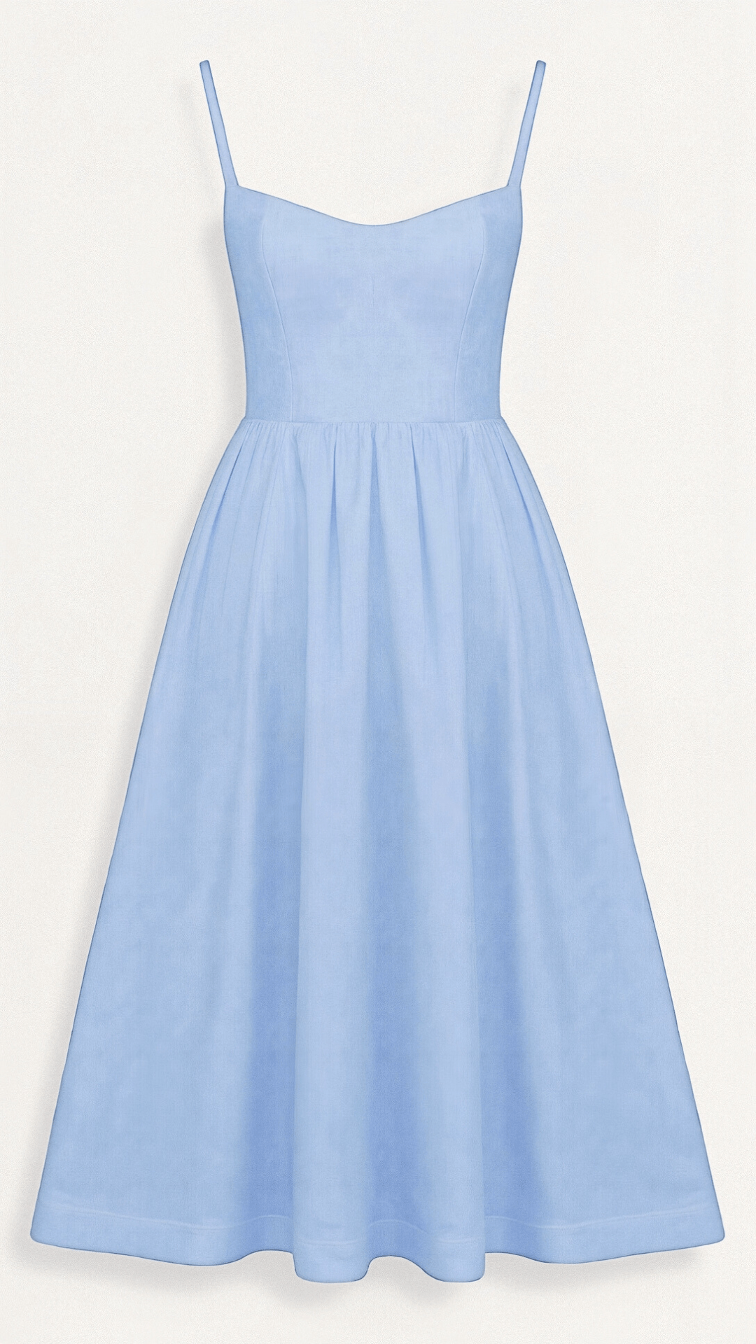 Midikleid mit Spaghettiträgern