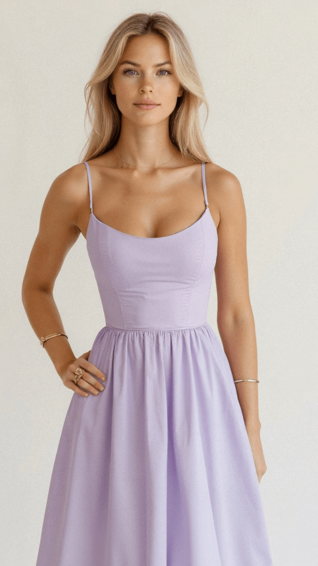 Midikleid mit Spaghettiträgern