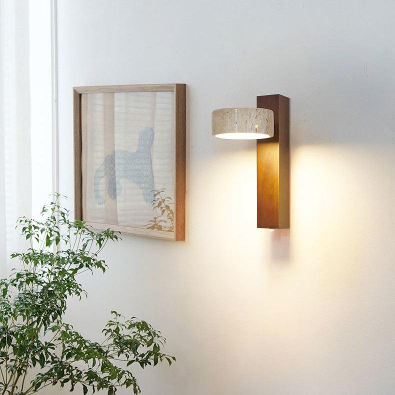 Off-White Travertin-Wandlampe