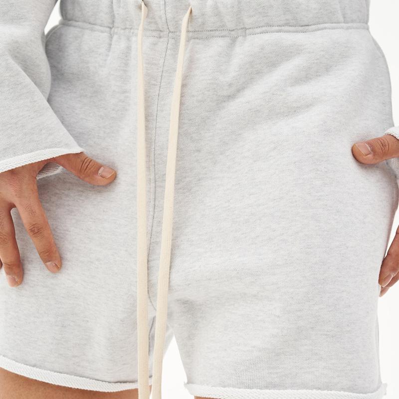 Herren Baumwoll-Shorts mit Rohkanten und Loose Fit