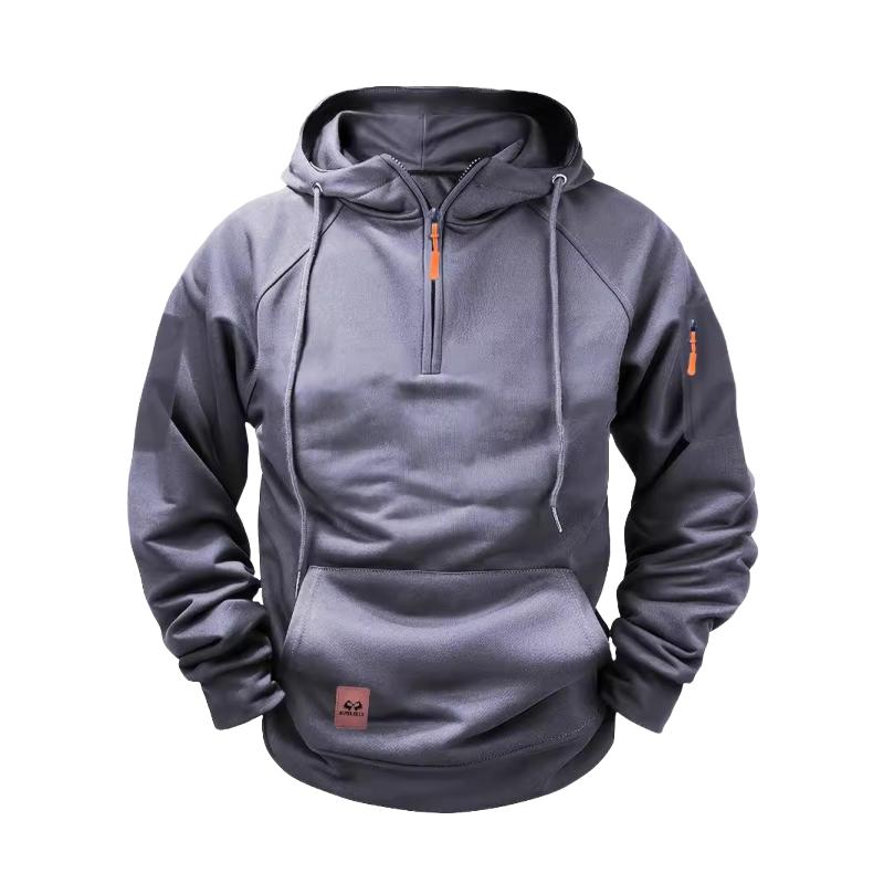 Herren Kapuzenpullover mit Reißverschluss und Raglanärmeln
