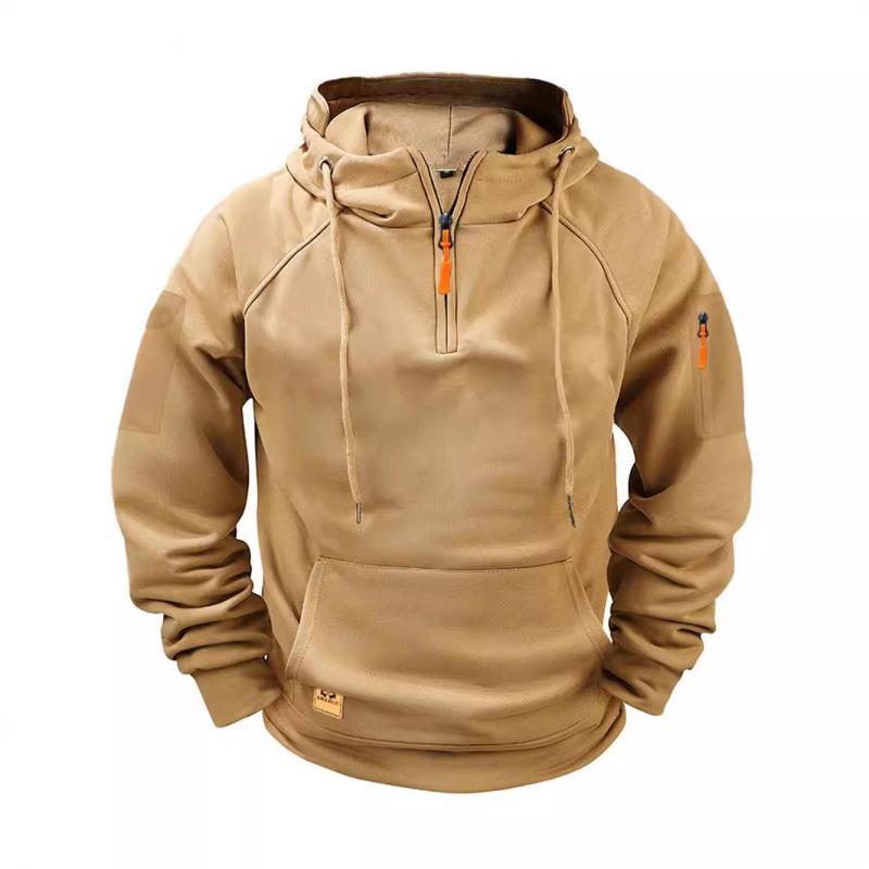 Herren Kapuzenpullover mit Reißverschluss und Raglanärmeln