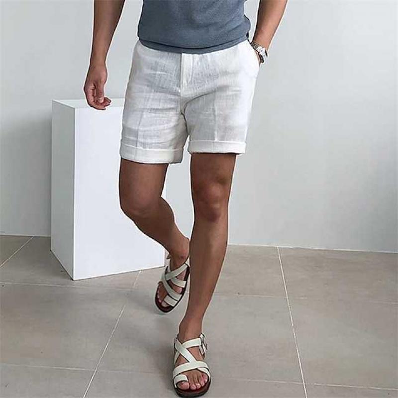 Herren Vintage Leinen Badeshorts