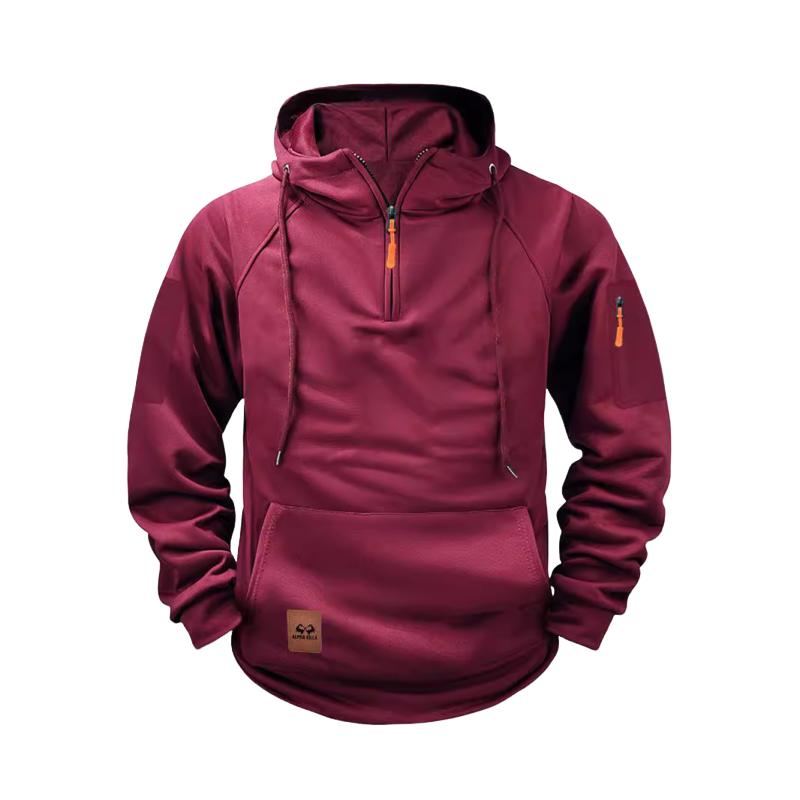 Herren Kapuzenpullover mit Reißverschluss und Raglanärmeln