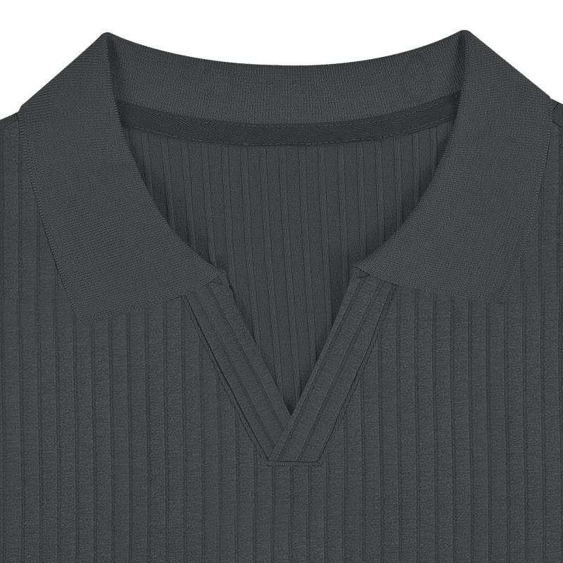 Herren Poloshirt mit Streifenmuster und Reverskragen, Kurzarm