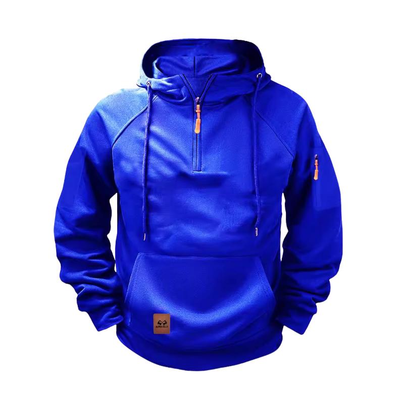 Herren Kapuzenpullover mit Reißverschluss und Raglanärmeln
