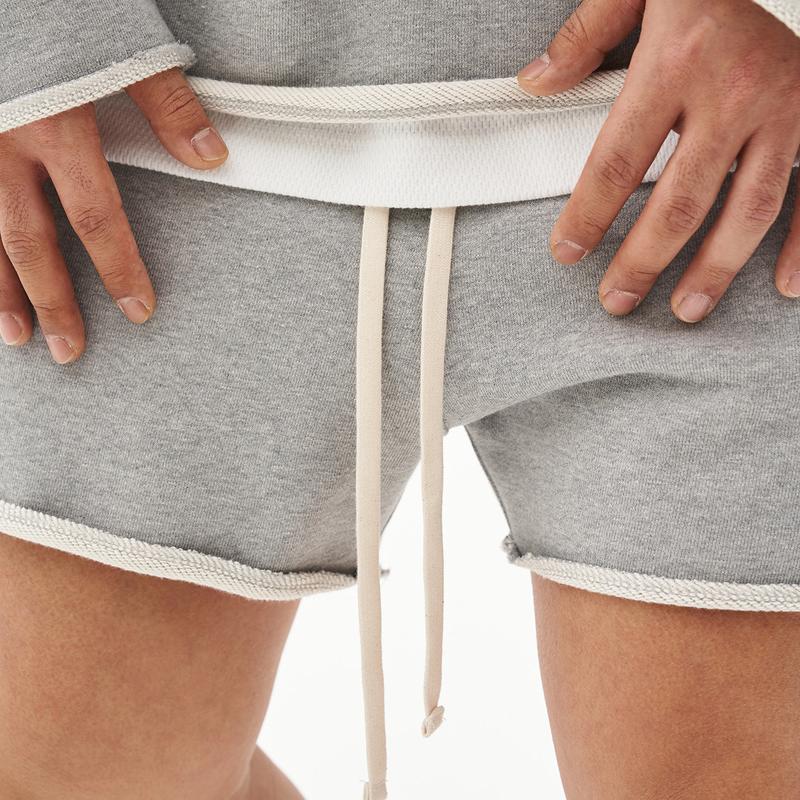 Herren Baumwoll-Shorts mit Rohkanten und Loose Fit