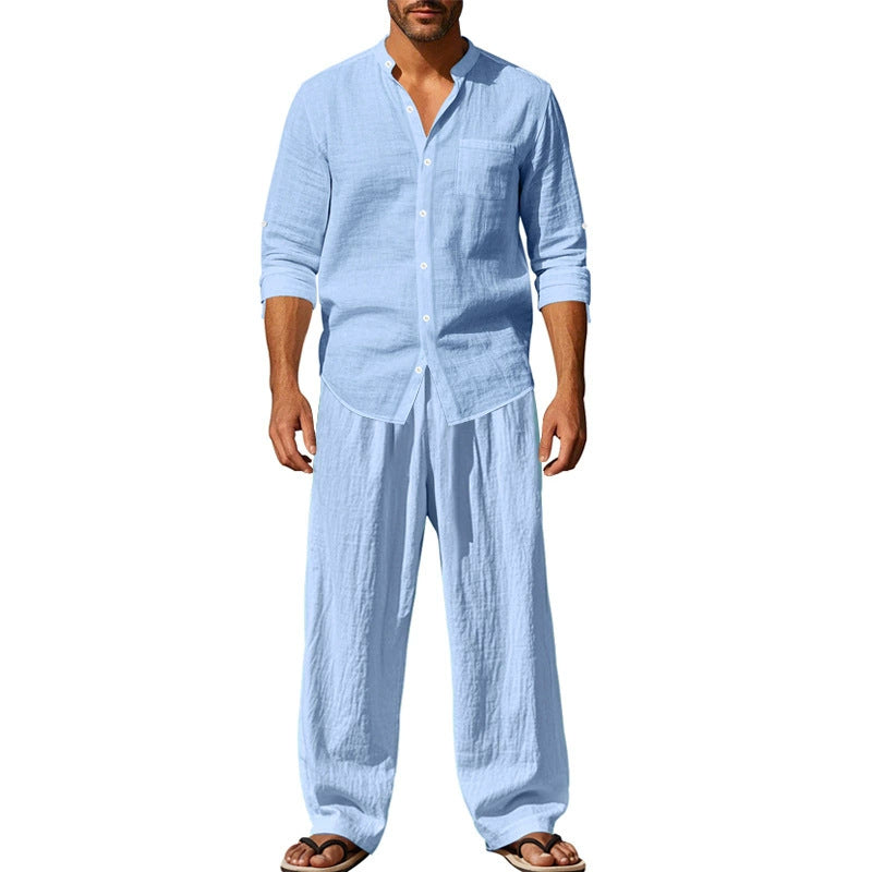 Herren Freizeit-Set – atmungsaktives Hemd & Hose – bequem, leicht & vielseitig – ideal für Sommer, Alltag & Reisen