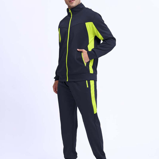 Herren-Laufjacke mit durchgehendem Reißverschluss und Hose, zweiteiliges Set