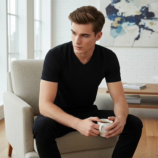 👕 Unisex V-Neck T-Shirt – Premium Baumwolle, Sportliche Passform & Atmungsaktiv – Für Alltag & Sport, 11 Farben