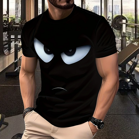 Herren Streetwear Graphic T-Shirt mit Augen-Print