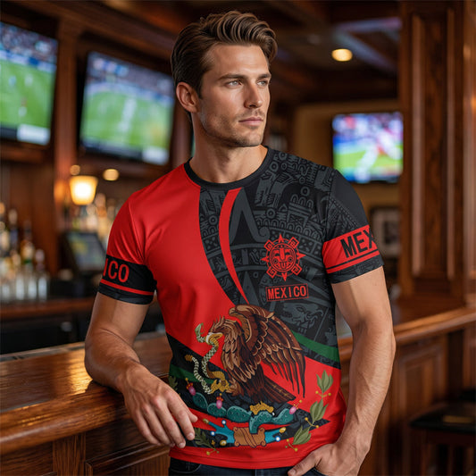 ⏰ 50 % RABATT – Nur für kurze Zeit ✨Herren Kurzarmshirt mit Adler Motiv 🦅 Mexikanisch Inspiriertes Design