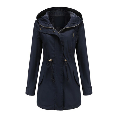 Wasserabweisende Damenjacke mit Kapuze für Frühling und Herbst