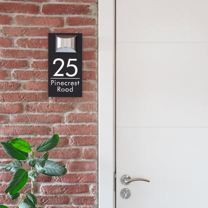 Personalisierte moderne Solar-Haustürschild
