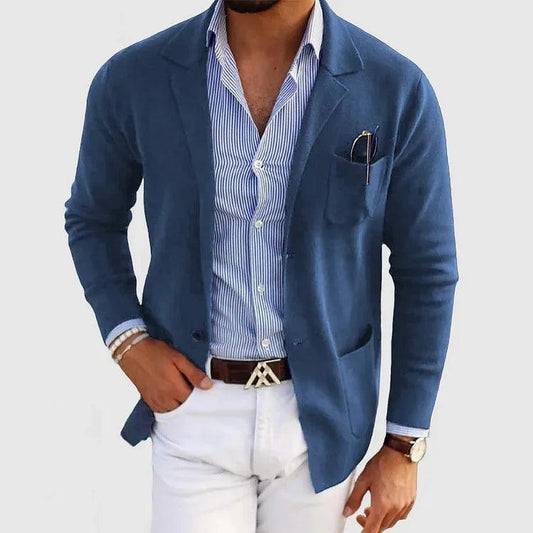 Herren Strickjacke mit Reverskragen und Taschen