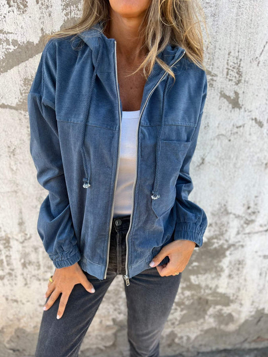 Damen Freizeitjacke mit Kapuze und Reißverschluss
