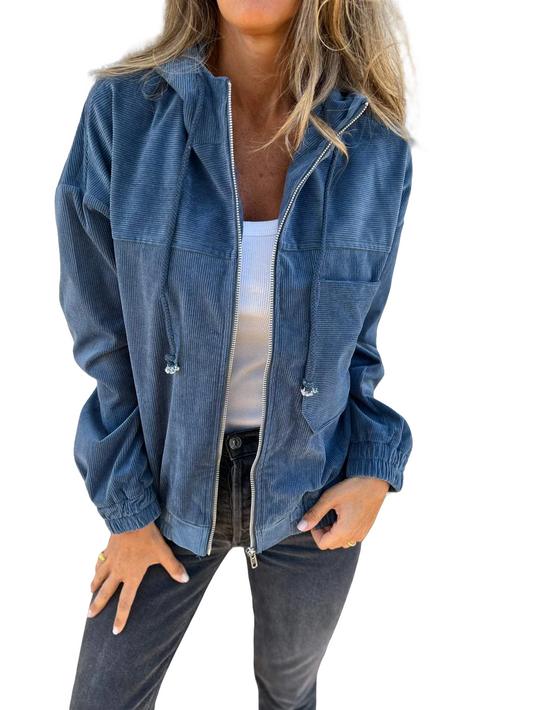 Damen Freizeitjacke mit Kapuze und Reißverschluss