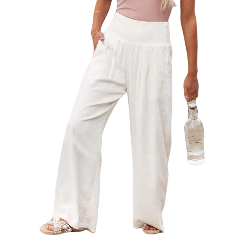 Damen-Hose Loose Fit aus Leinen und Baumwollegefühl