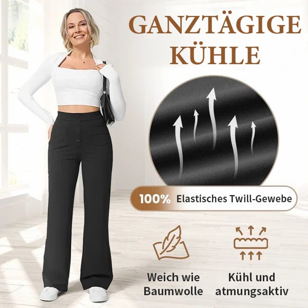 Damen Casual Hohe Taille Stretch-Hose