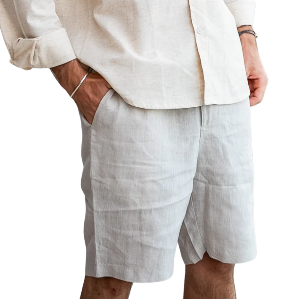 Herren Leinen-Shorts mit Kordelzug