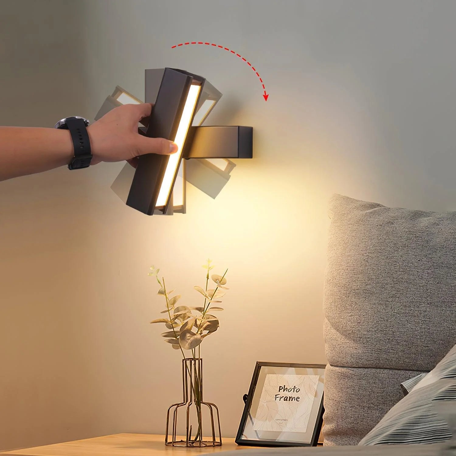 Moderne rotierende LED -Wandlampe