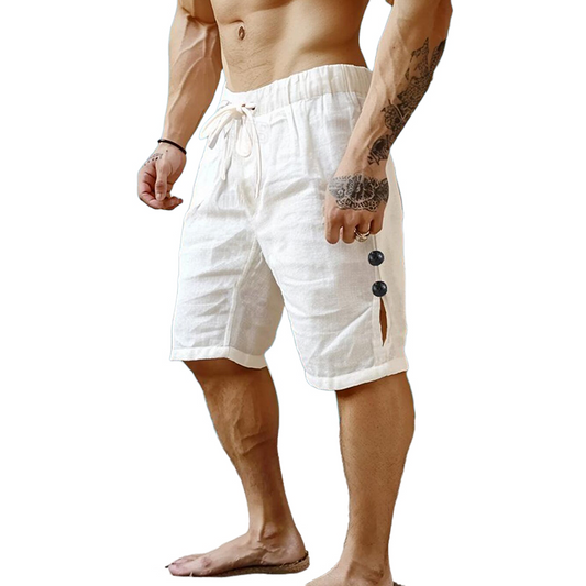 Herren Shorts aus Baumwoll-Leinenmischung